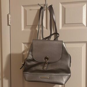 Elegant Gold Leather Backpack